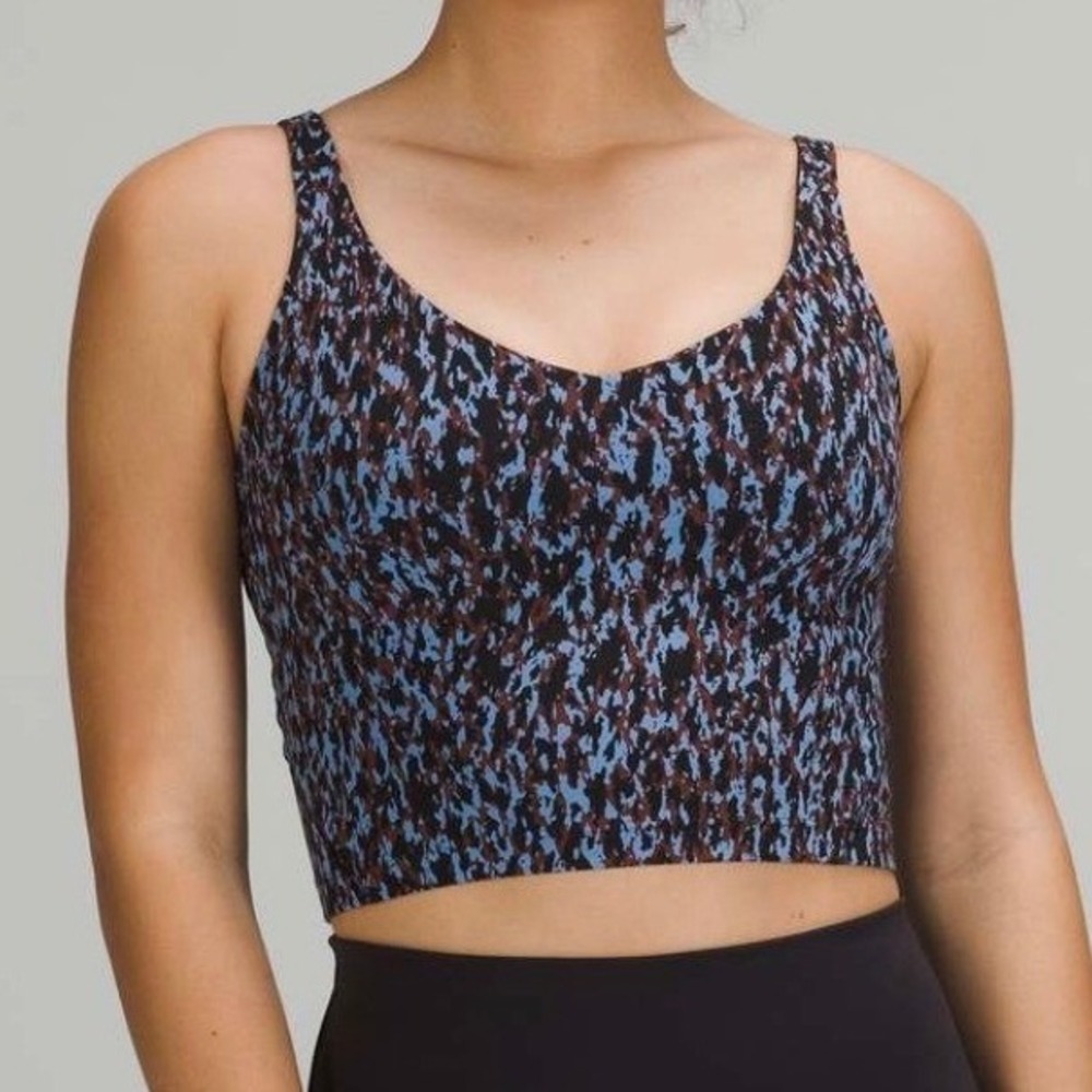 Lululemon Align Tank Top, Leopard Camo Blue Nile Multi, Size 8, Yoga, Pilates